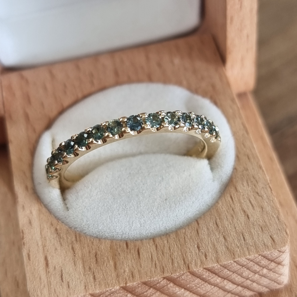 Teal Sapphire Wedding Ring