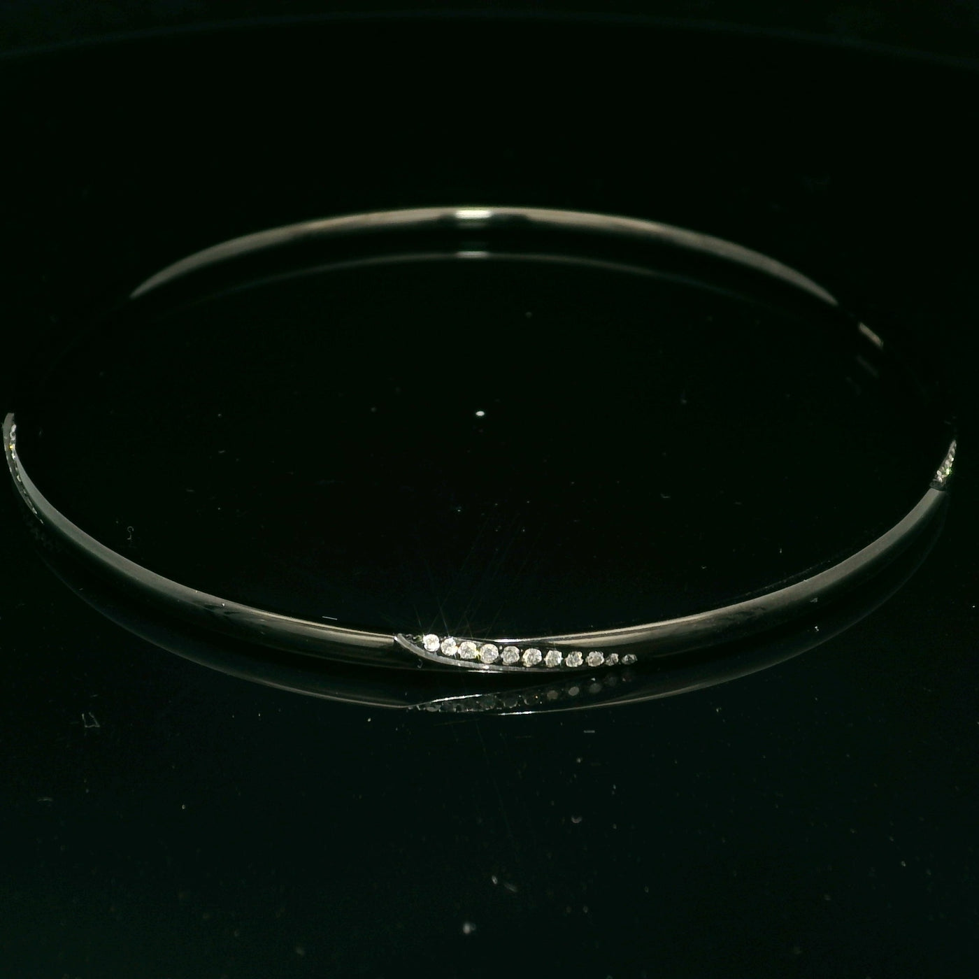 Artisan Black Titanium Bangle with Diamonds