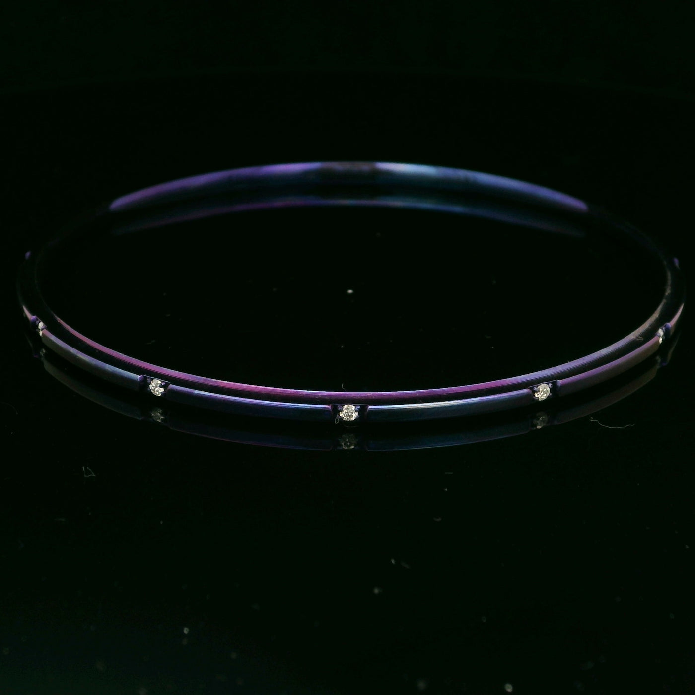 Artisan Purple Titanium Bangle with Diamonds