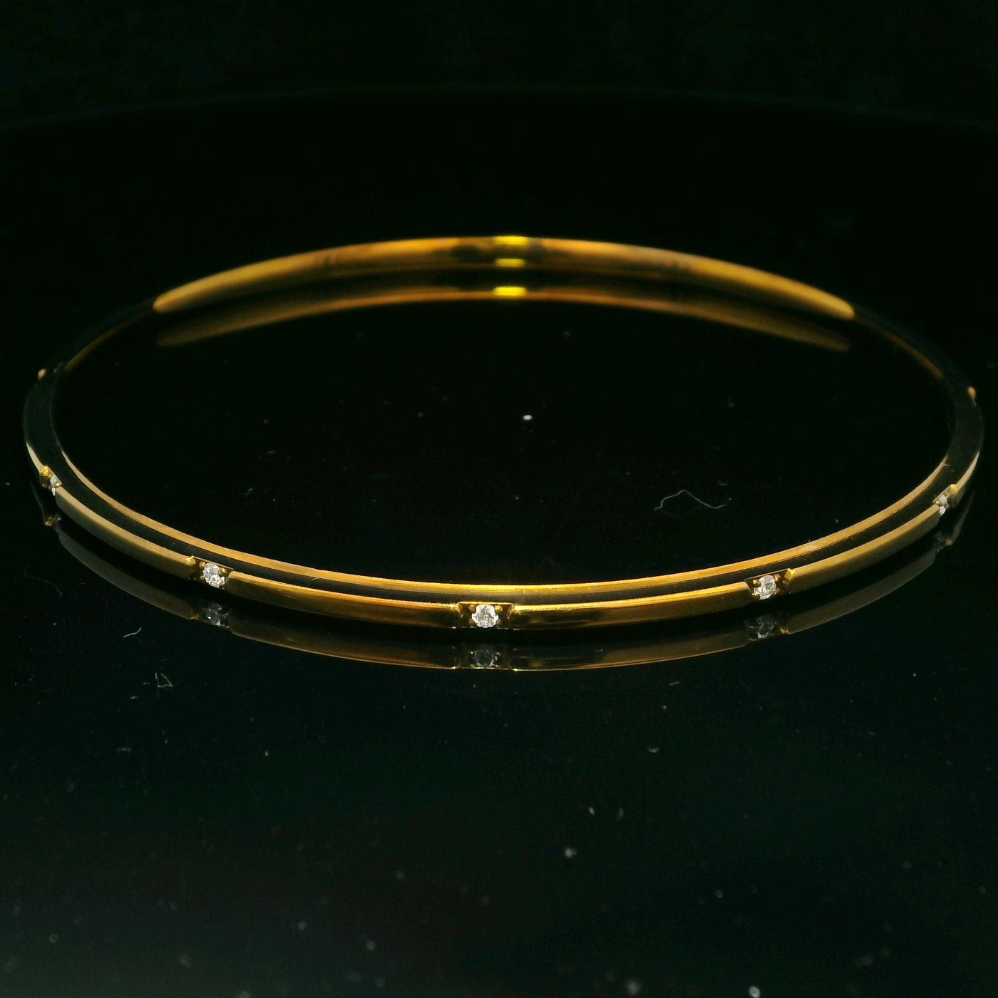 Artisan Bronze Titanium Bangle with Diamonds