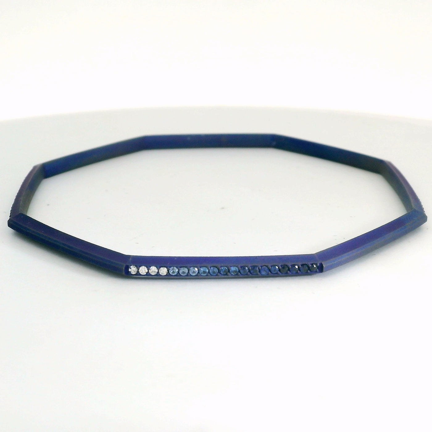 Artisan Purple Titanium Octagon Bangle with Coloured Diamonds