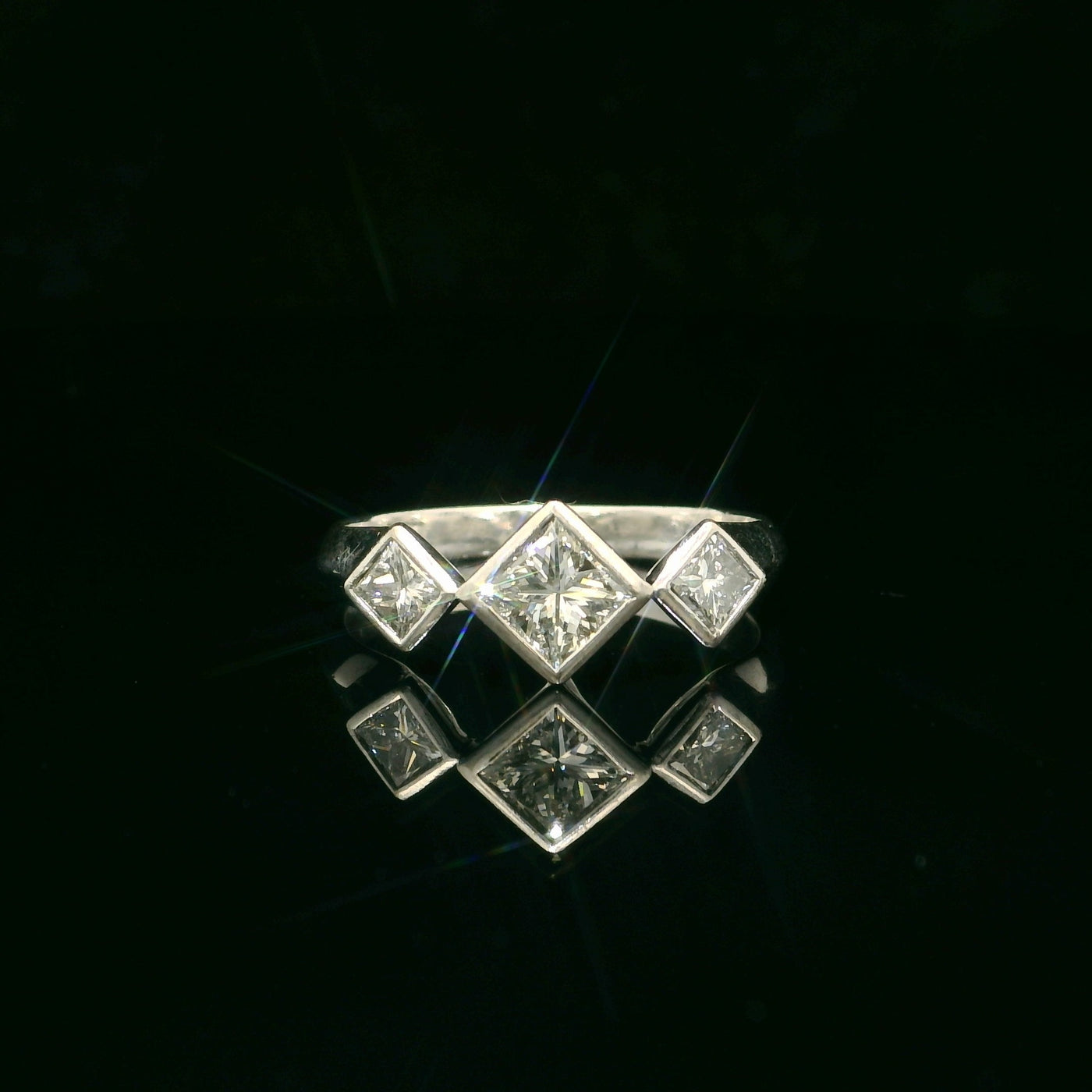 Princess cut Diamond Trilogy Ring
