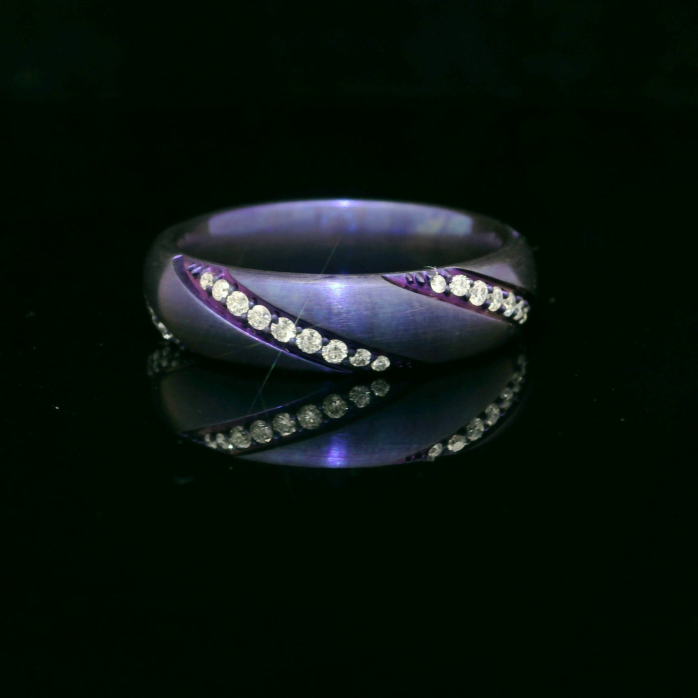 Artisan Purple Titanium Ring with Diamonds