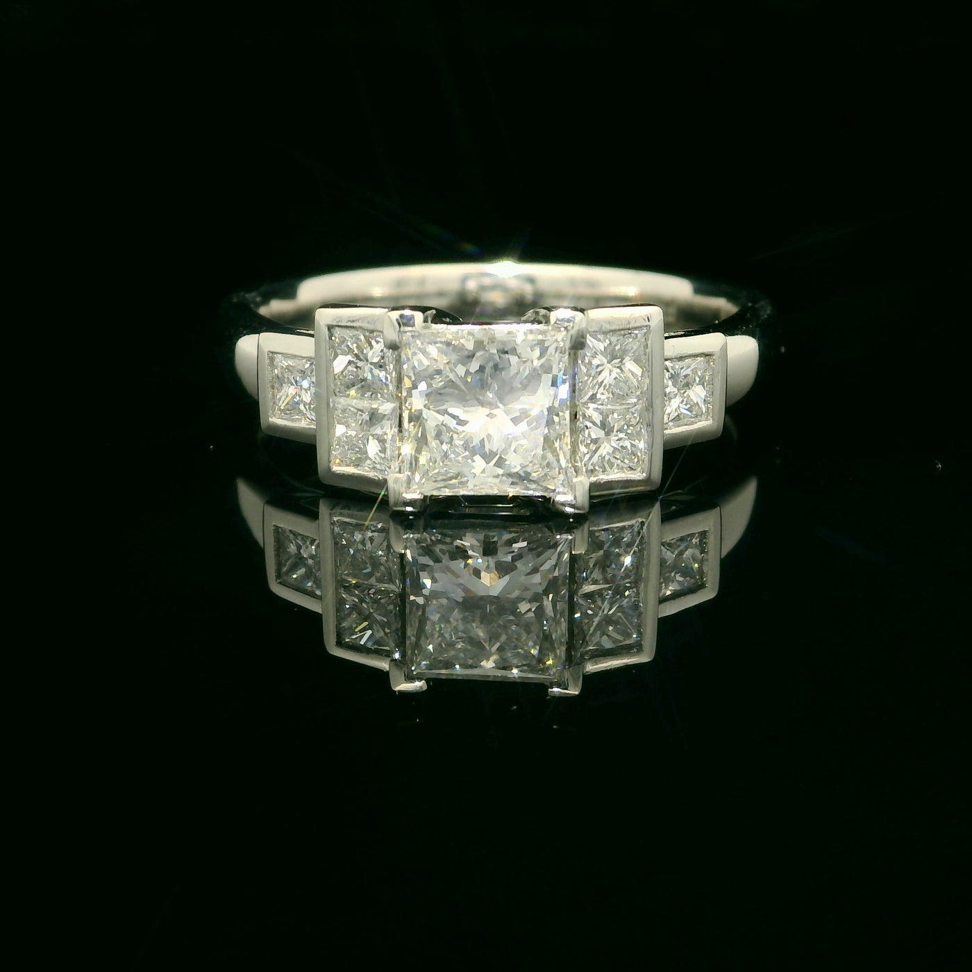 18ct White Gold Princess cut Diamond Ring