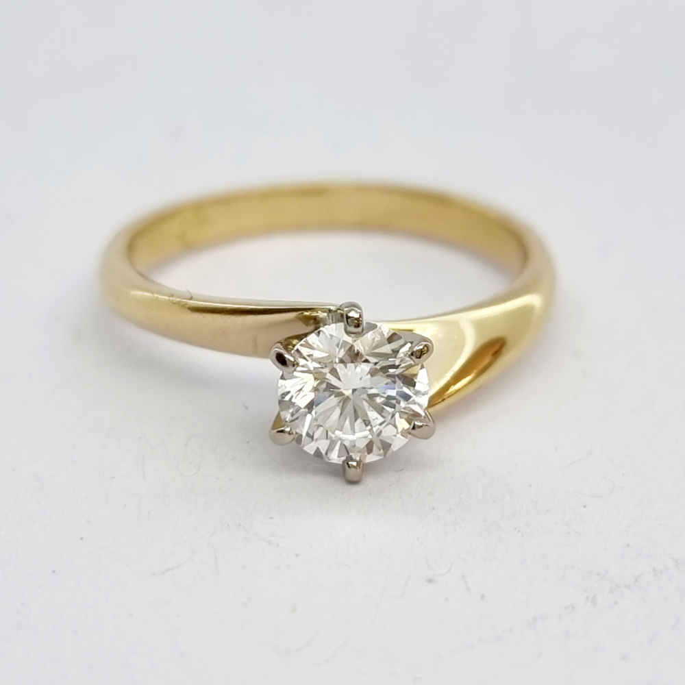 Yellow Gold Diamond Solitaire Ring