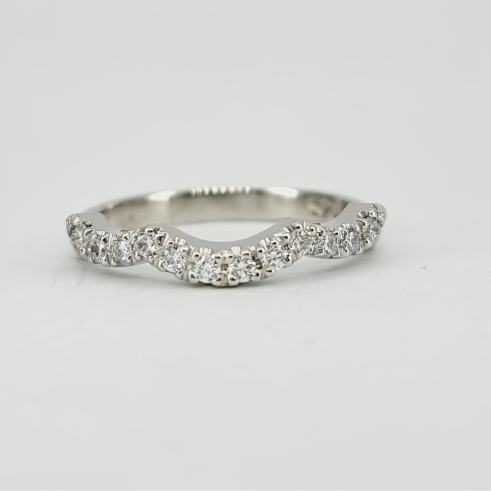 White Gold Contoured Diamond Ring