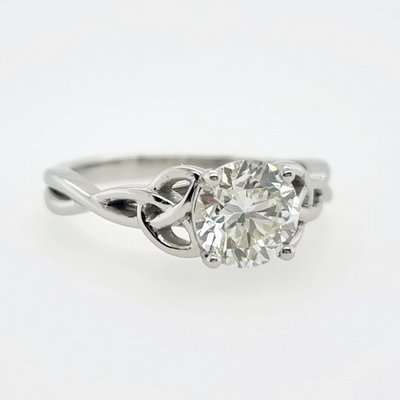 Diamond Solitaire Ring with Celtic Band