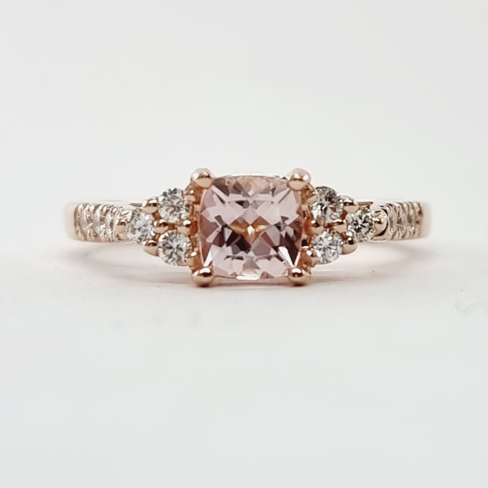 Rose Gold Morganite and Diamond Ring