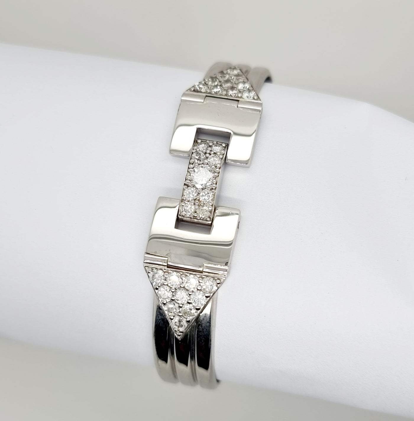 White Gold Pave set Diamond Bangle